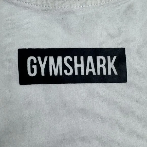 Gymshark Block Oversized T-Shirt Women XS White Logo Cotton Casual Everyday Wear - Picture 2 of 6